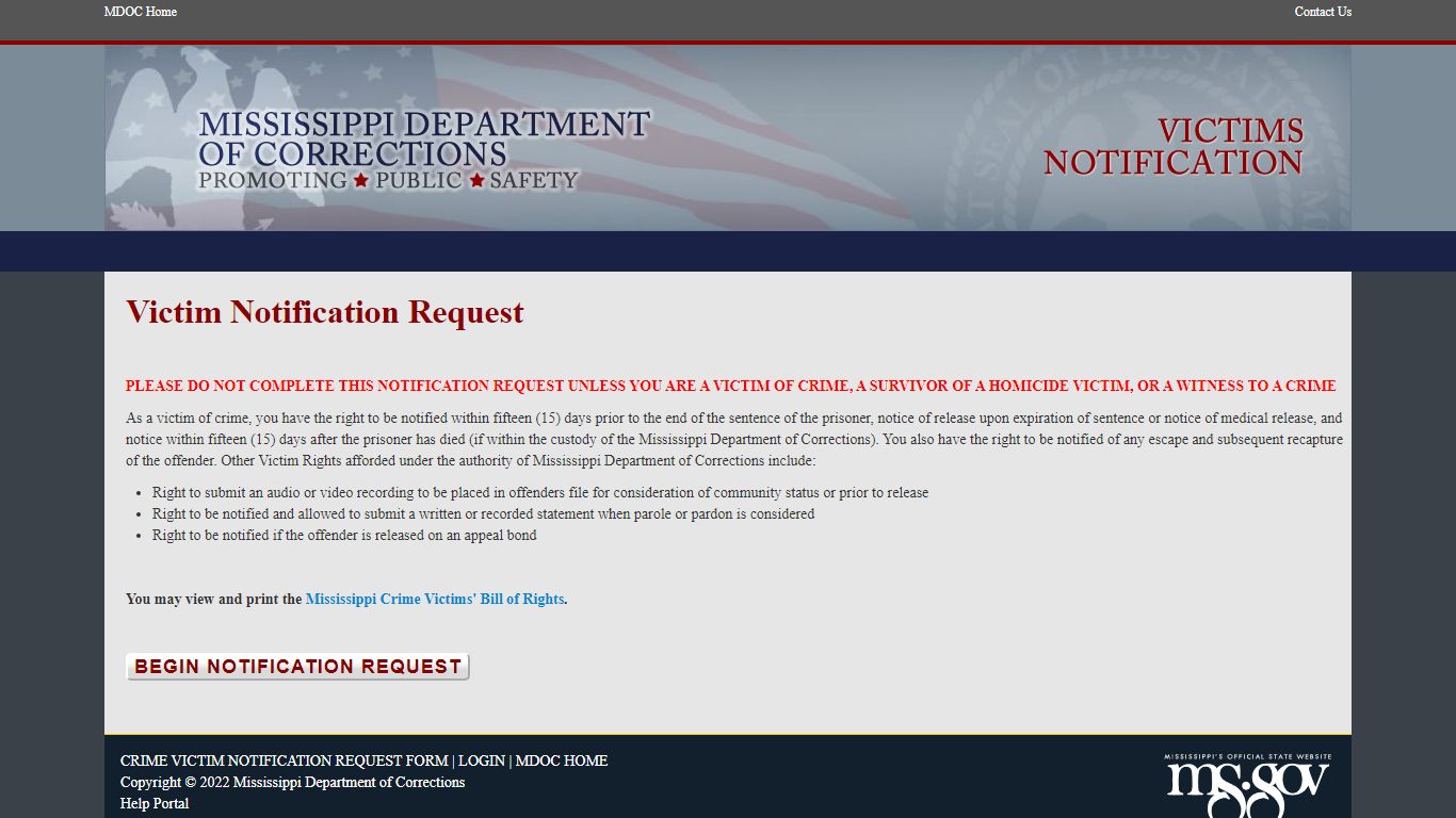 Mississippi Department of Corrections - MS